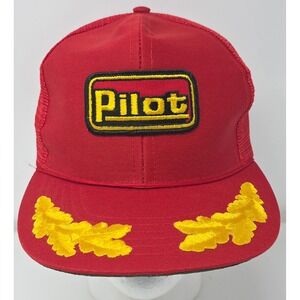 Pilot Trucker Snapback Hat Universal Red Cap Gas Station